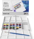 Winsor & Newton Cotman Watercolor Paint Set, Studio 24 Half Pans