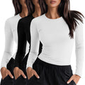 3 Pack Womens Underscrub Shirts Long Sleeve Crewneck - Comfortable