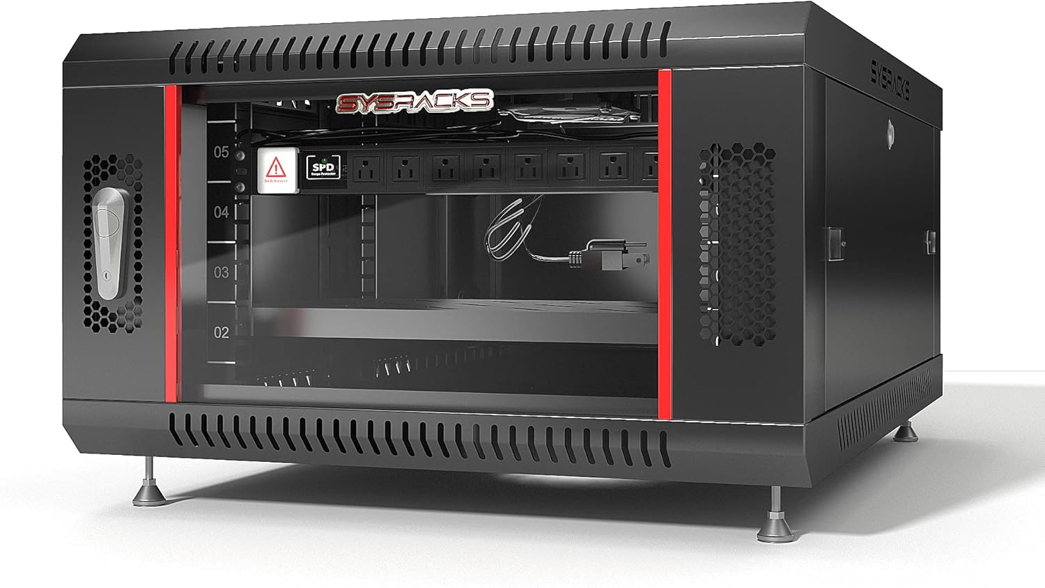 Wall Mount Network Enclosure - 6U Locking IT Cabinet for AV