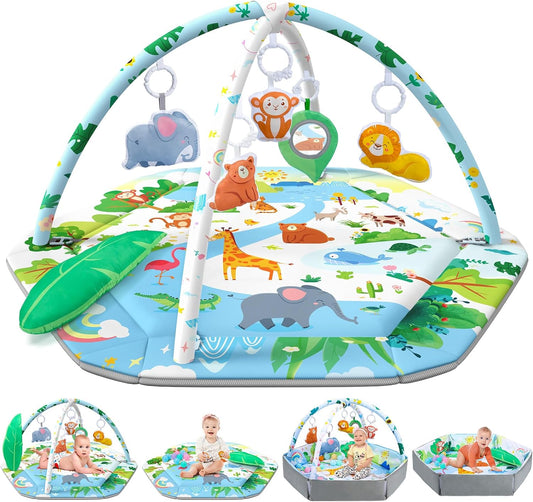 8-in-1 Baby Gym Mat: Ultimate Developmental Play for Newborns