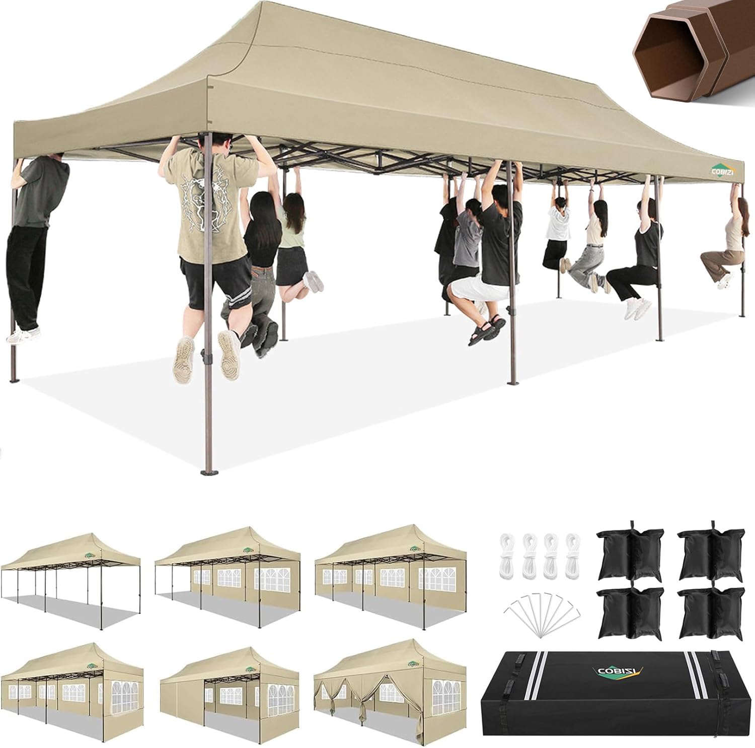 COBIZI 10x30 Heavy Duty Pop Up Canopy for Outdoor Events