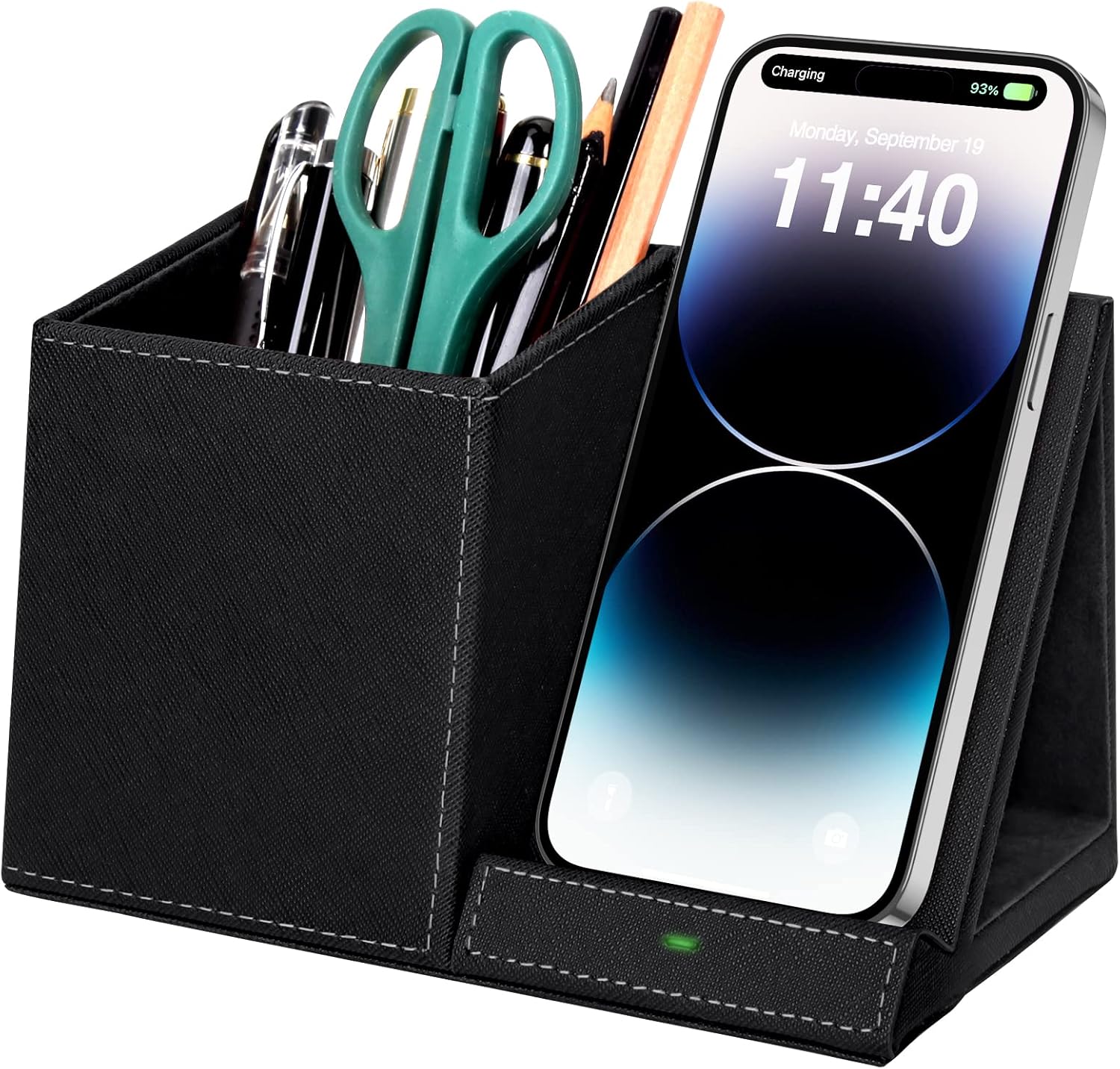 Multi-Functional Pen Holder with Wireless Charger for Desk