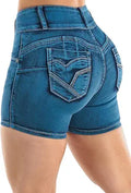 Moda Xpress Butt Lifting Denim Shorts - Mid High Waisted Fit