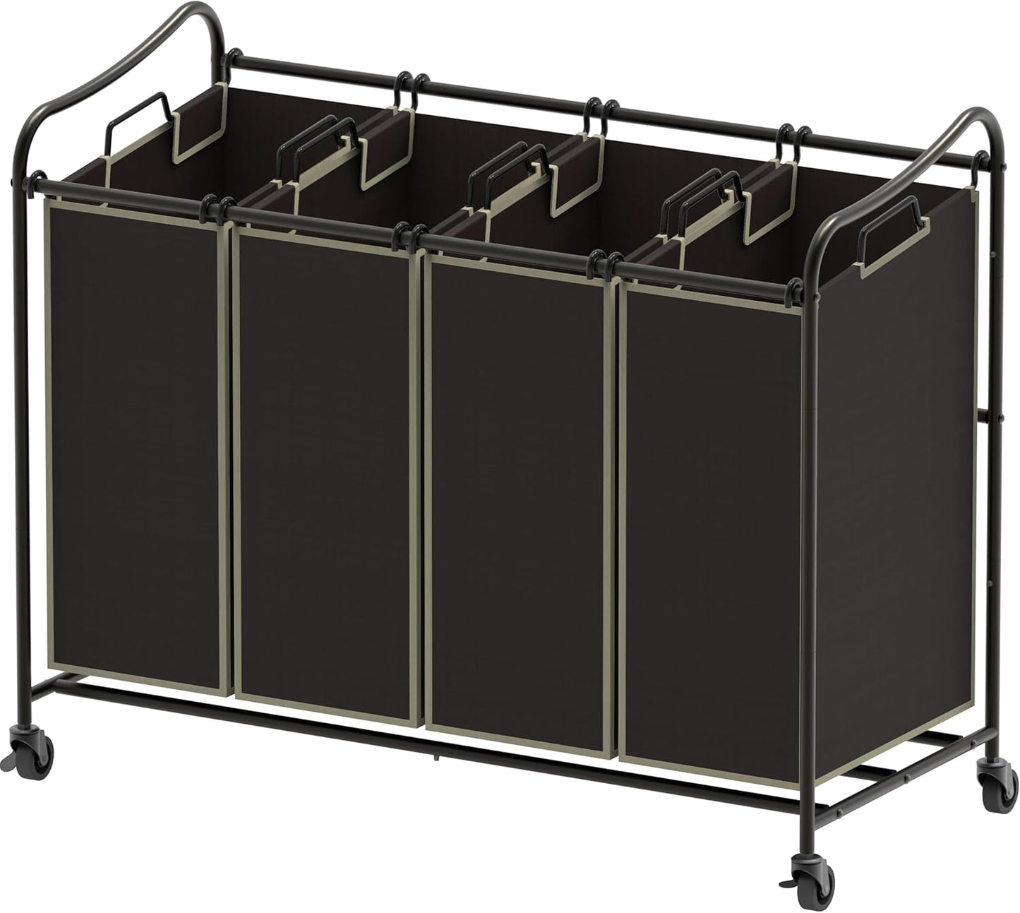 Heavy Duty Laundry Sorter Rolling Cart with Sturdy Frame