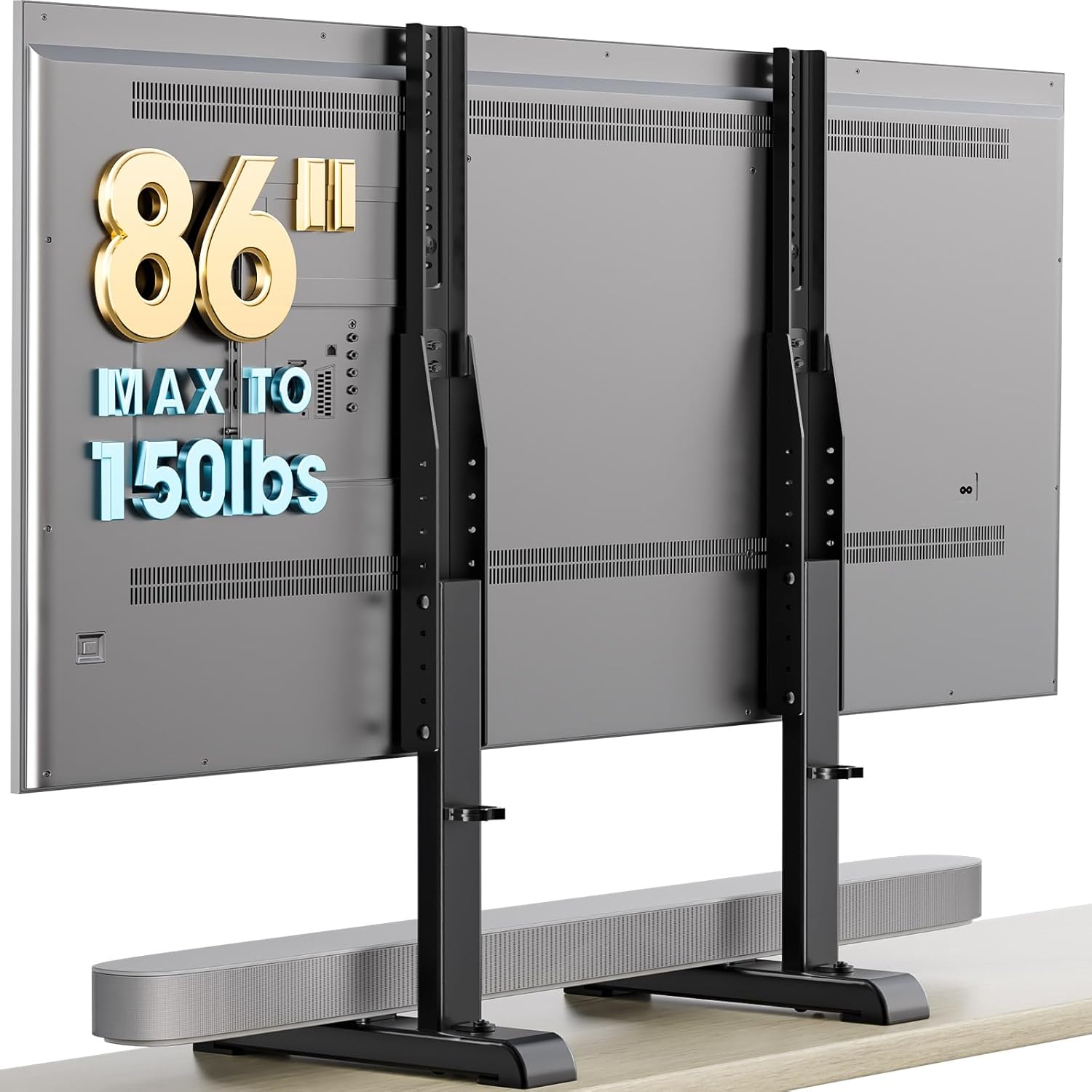 Adjustable Universal TV Stand for 37-86 Inch TVs, 150lbs Capacity