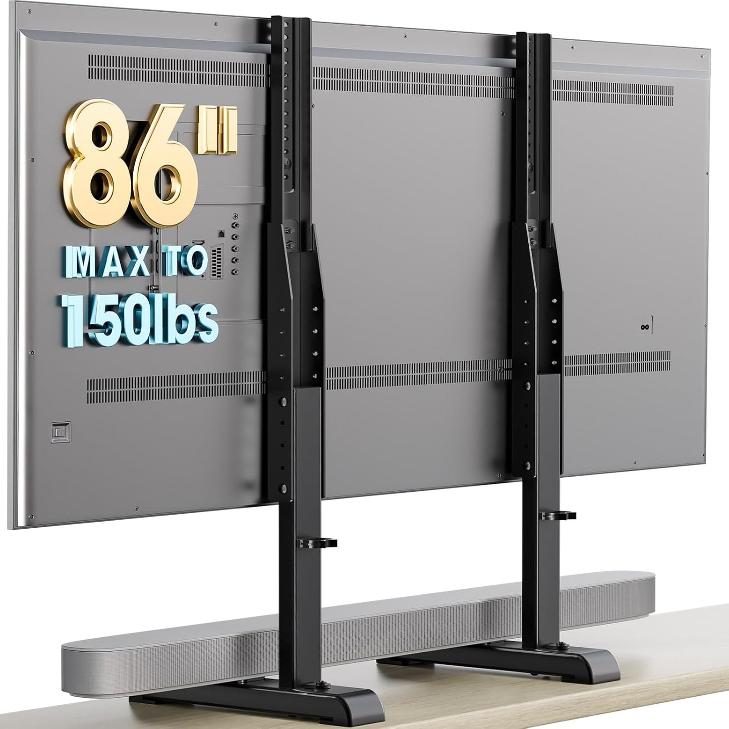 AX WABER Table Top TV Stand for 37-86 Inch TVs with Adjustable Legs
