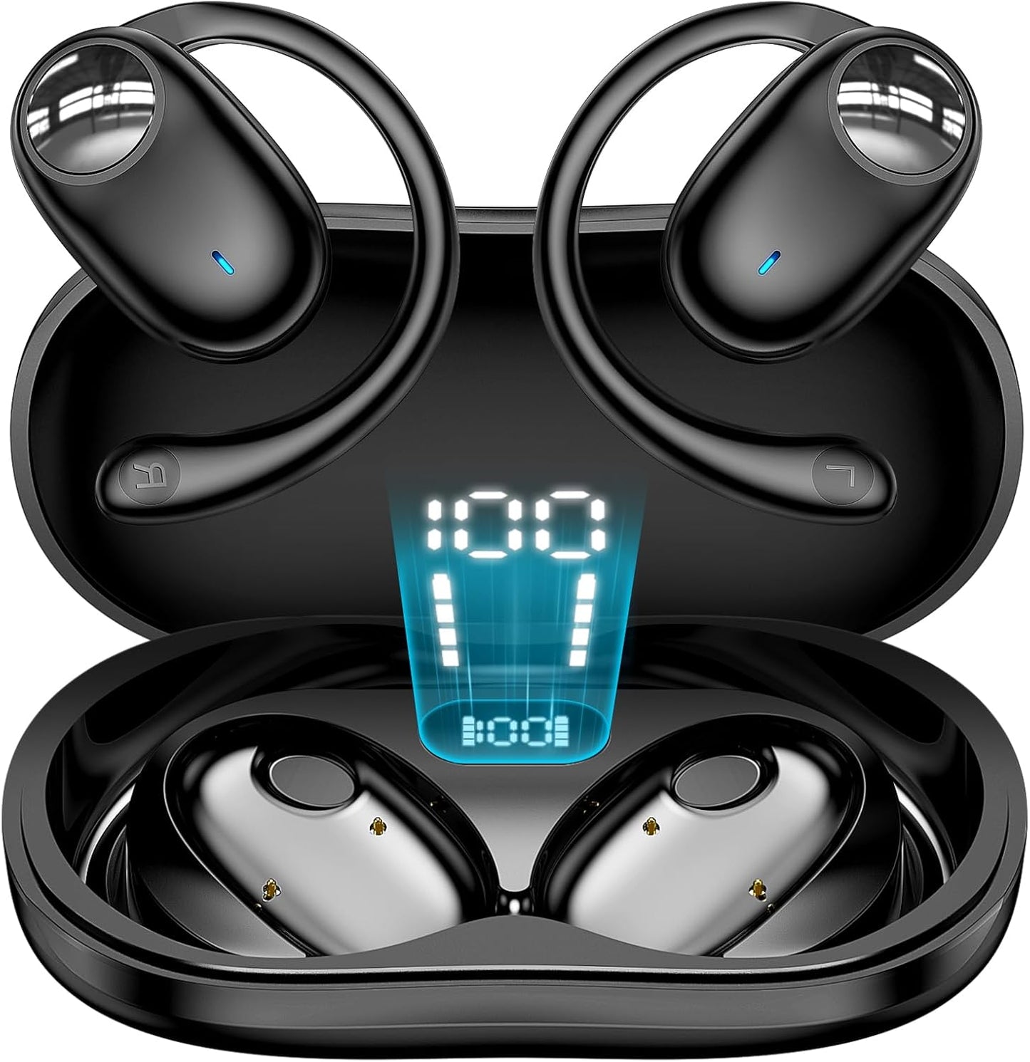 Wireless Sports Earbuds | 60H Playtime | Earhooks | Digital Display