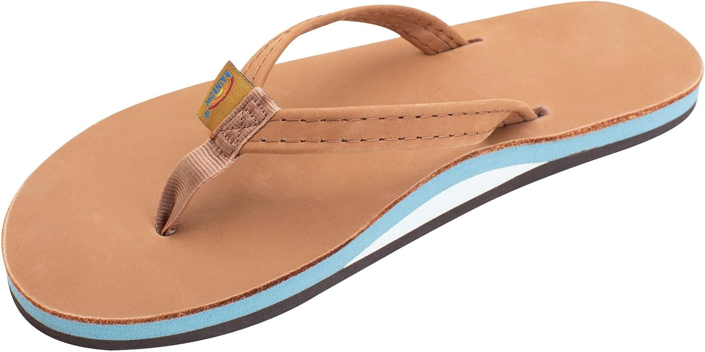 Rainbow Sandals Women's Single Layer Leather Sandal with Narrow Strap