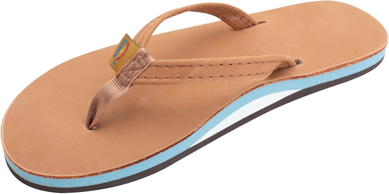 Rainbow Sandals Women's Single Layer Leather Sandal with Narrow Strap
