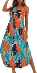 Zilcremo Women's Summer Casual Loose Sundress - Comfortable V Neck Tie