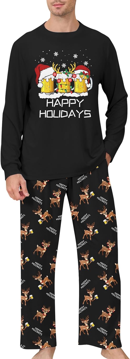 Mens Christmas Pajamas Set for Cozy Holiday Sleepwear