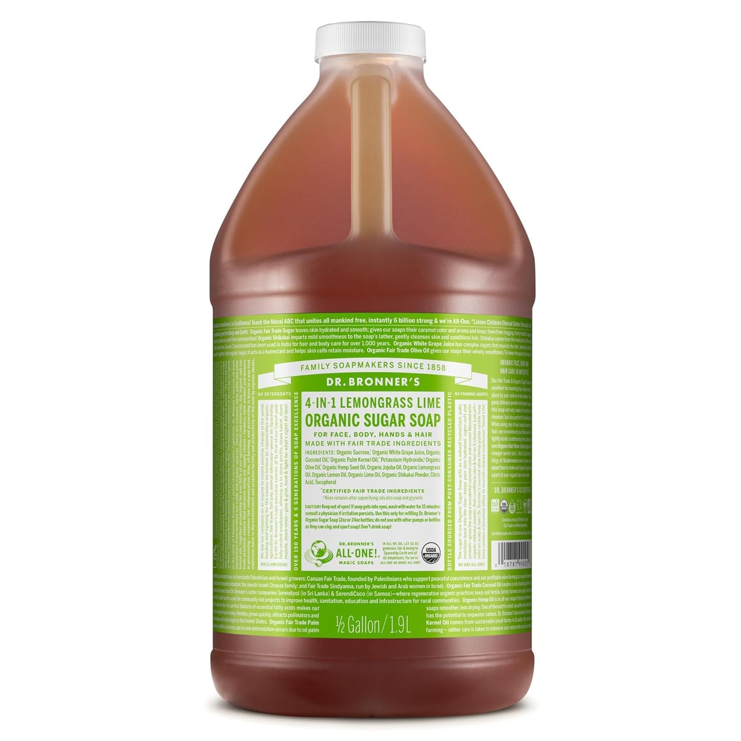 Dr. Bronner's Organic Sugar Soap: Nourishing Lemongrass Cleanser