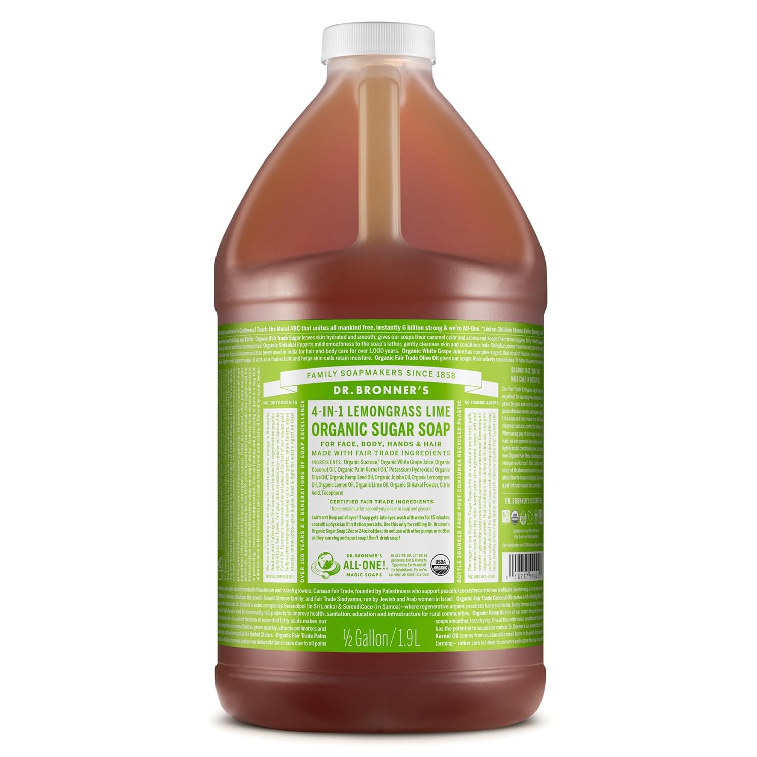 Dr. Bronner's Organic Sugar Soap: Nourishing Lemongrass Cleanser