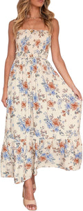 ZESICA Women's Strapless Summer Maxi Dress - Boho Beachwear