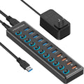 Powered USB Hub 3.0 11-Port Splitter - 7 Data + 4 Charge Ports