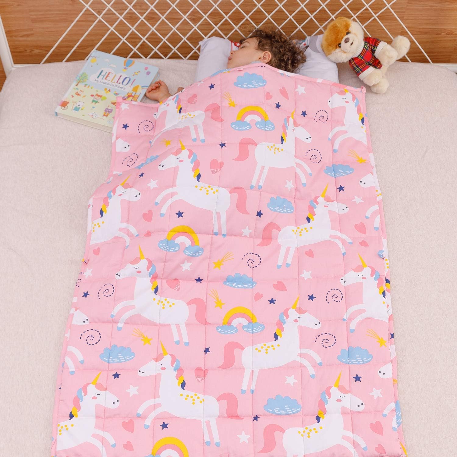 Sivio Weighted Blanket for Kids, Soft Cotton Unicorn Design