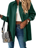 Magritta Womens Collared Long Sleeve V Neck Button Down Oversized any