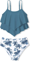 oklady Girls Swimsuit 2 Piece Bikini Set - Tiered Ruffle Swimwear