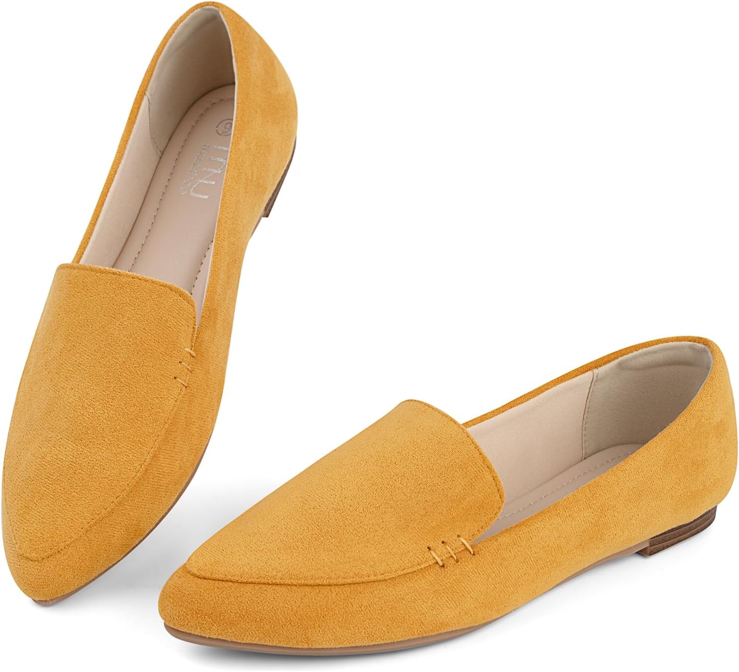 MUSSHOE Comfortable Pointed Toe Memory Foam Loafers for Women