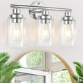 Bathroom Light Fixtures Chrome Vanity Light 3-Light - Modern Clear