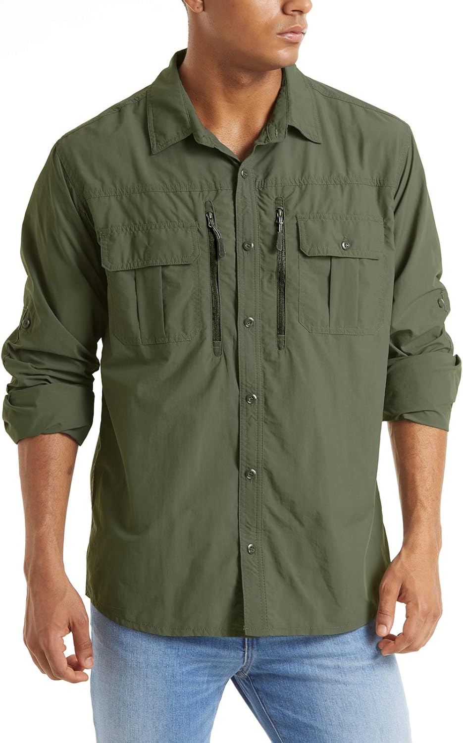 TACVASEN Fishing Shirt for Men - Quick Dry Tactical Work Shirt
