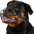 BRONZEDOG Dog Muzzle Adjustable Metal Basket for Large Dogs - Durable