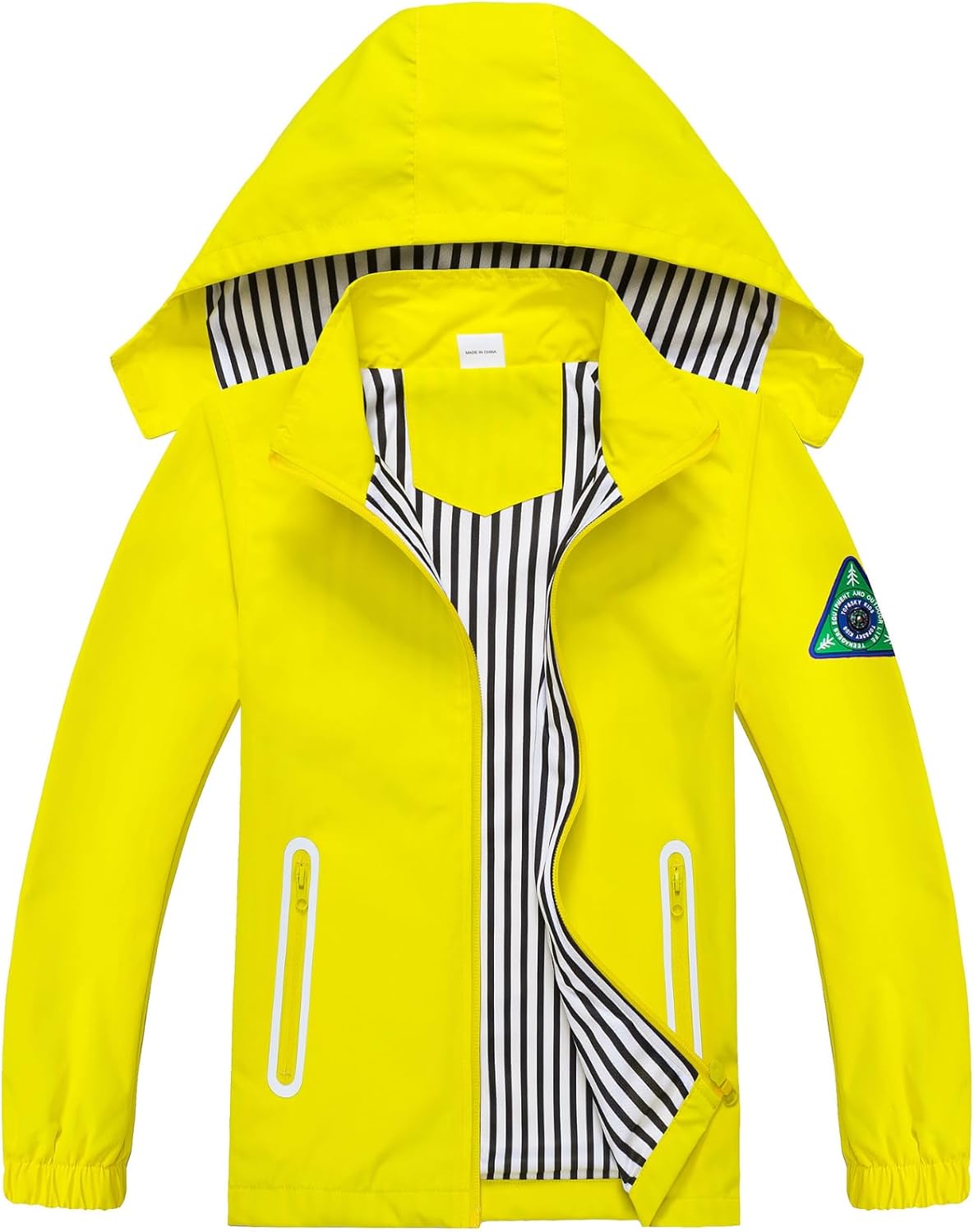 Boys Rain Jacket with Detachable Hood for Active Kids