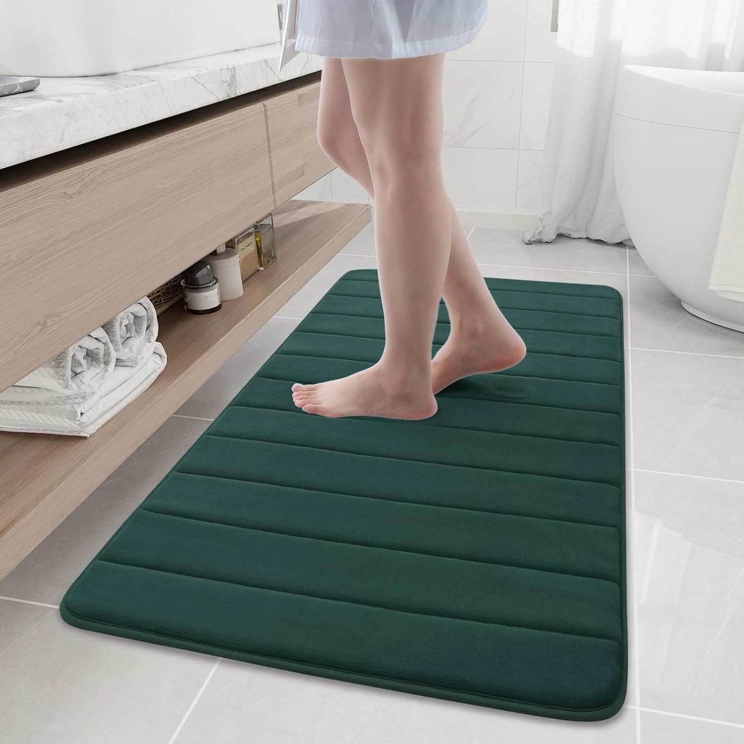Buganda Memory Foam Bath Mat - Ultra Soft Non-Slip Rug 47x24