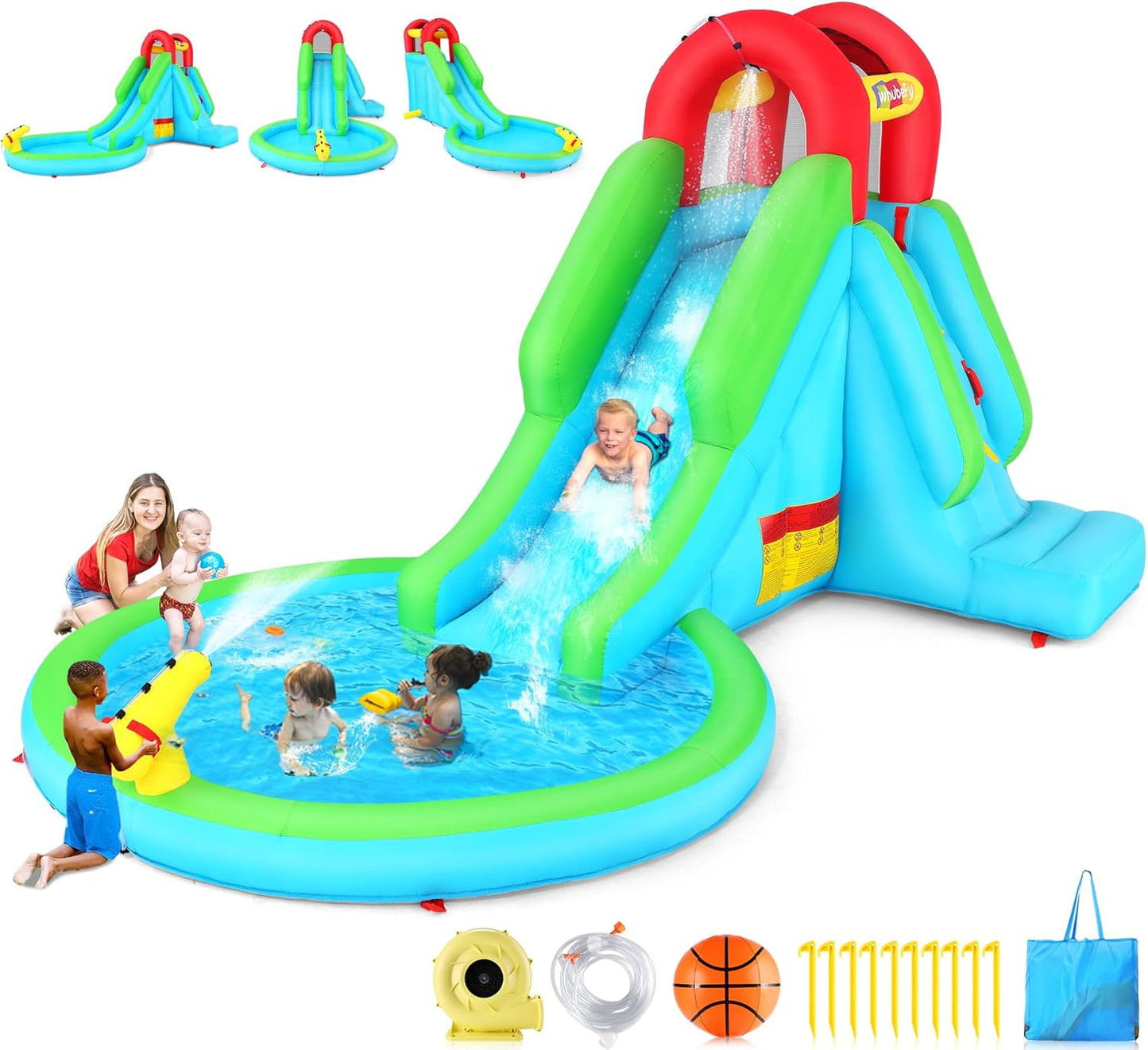 Inflatable Water Slide for Kids - 5-in-1 Backyard Fun
