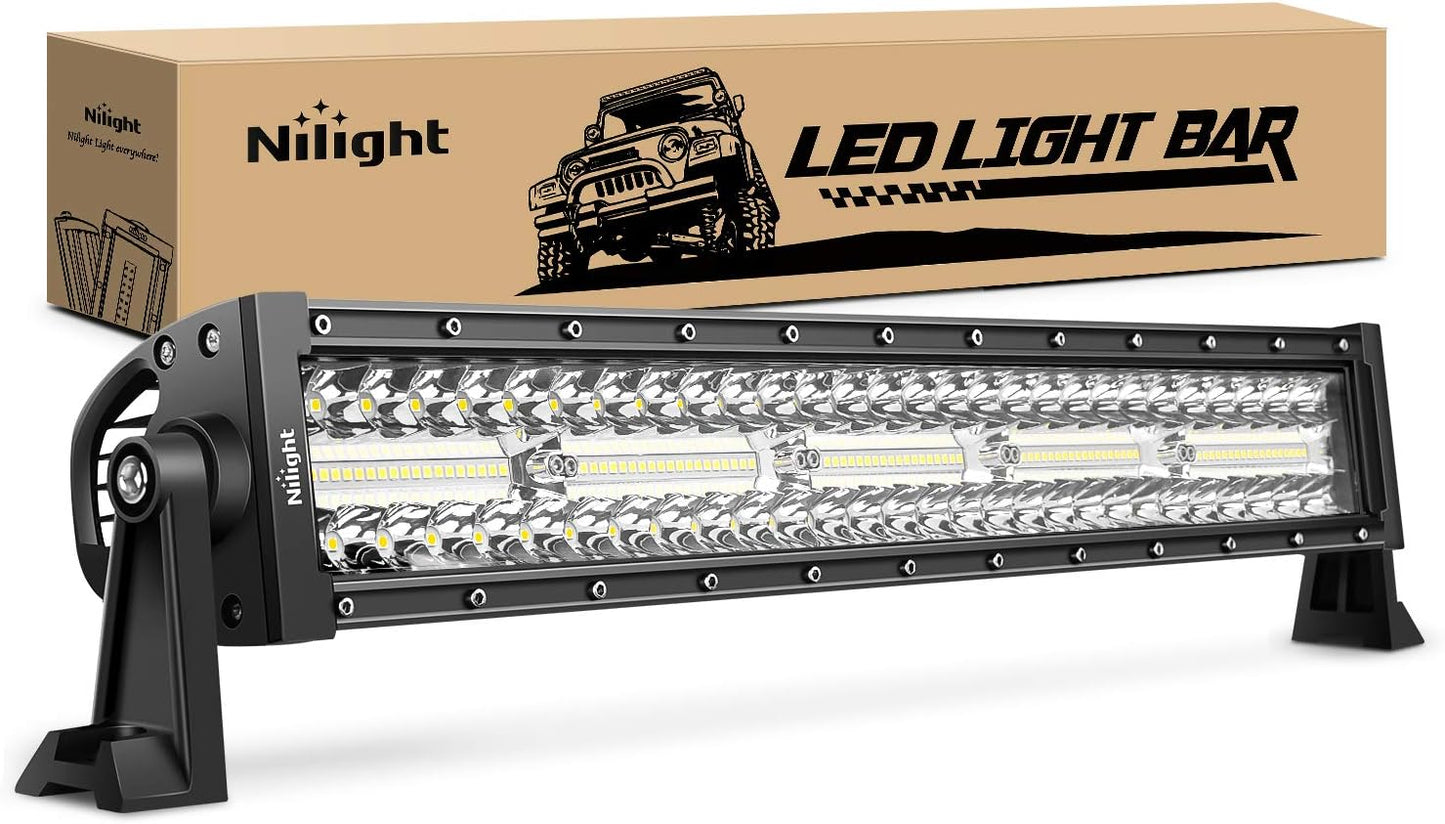 Nilight 22 Inch 480W Triple Row Flood Spot Combo Bar Lights