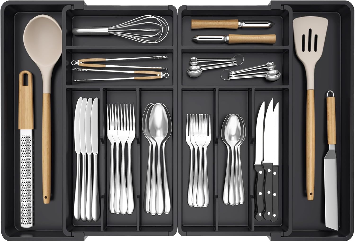 Lifewit Large Silverware Drawer Organizer for Kitchen Utensils