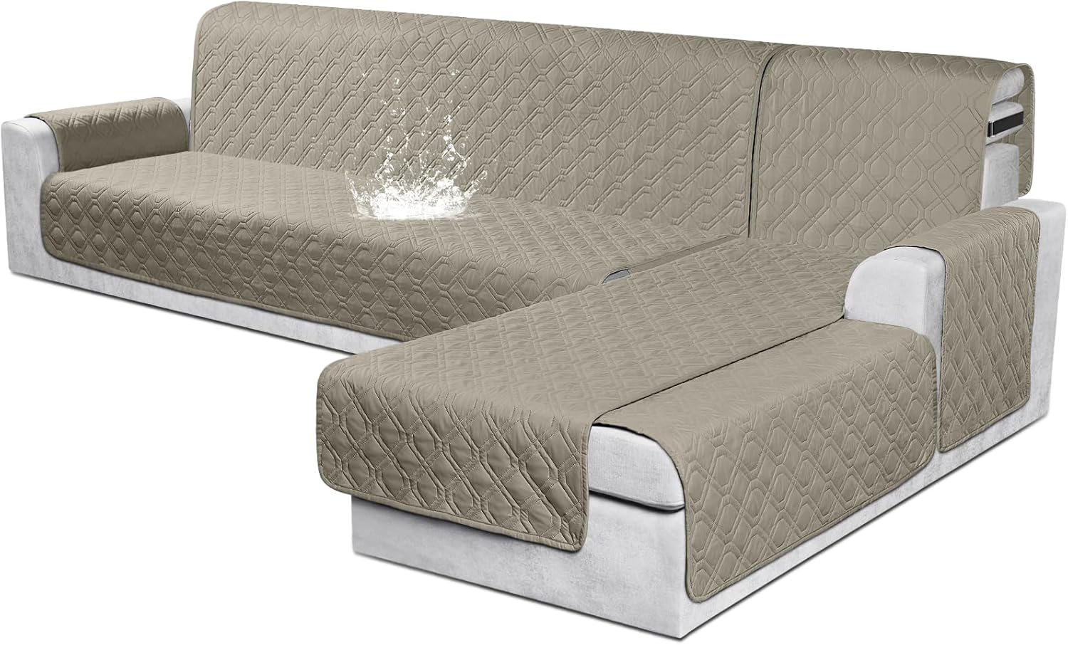 VANSOFY Waterproof L Shaped Sofa Slipcover for Pets and Kids