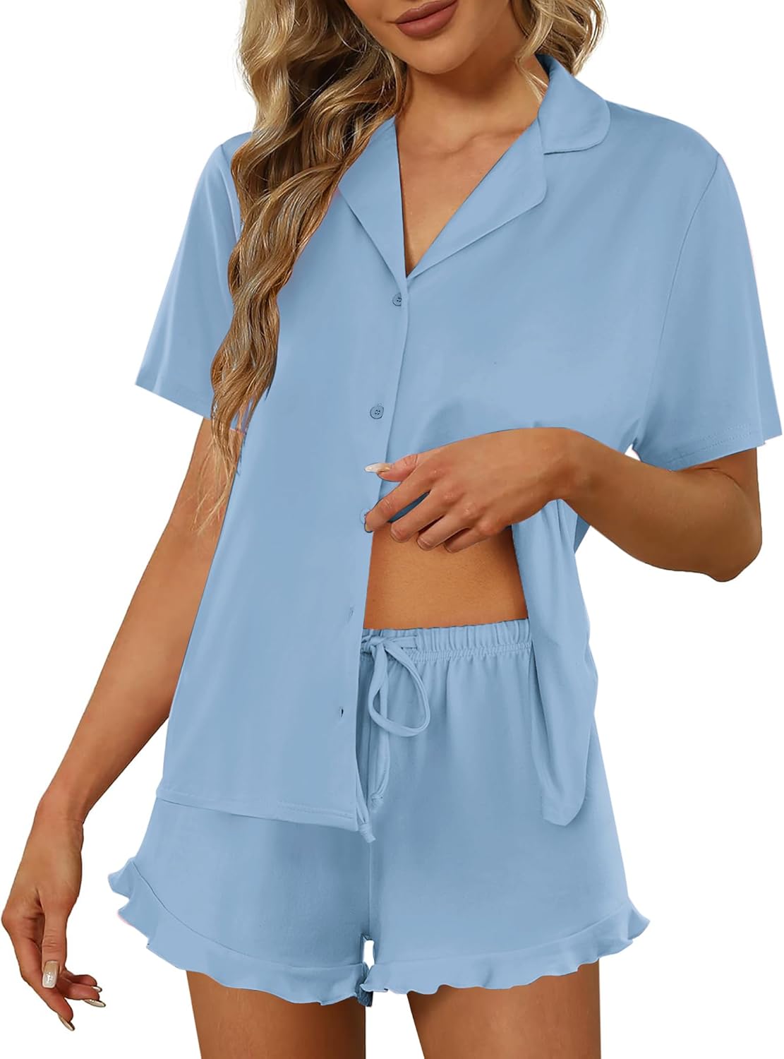 Ekouaer Pajamas Set for Women Soft Nightwear and Lounge Sets