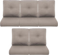 Patio Chair Cushions 5 Pack 22x24 High Back Water-Resistant - Grey