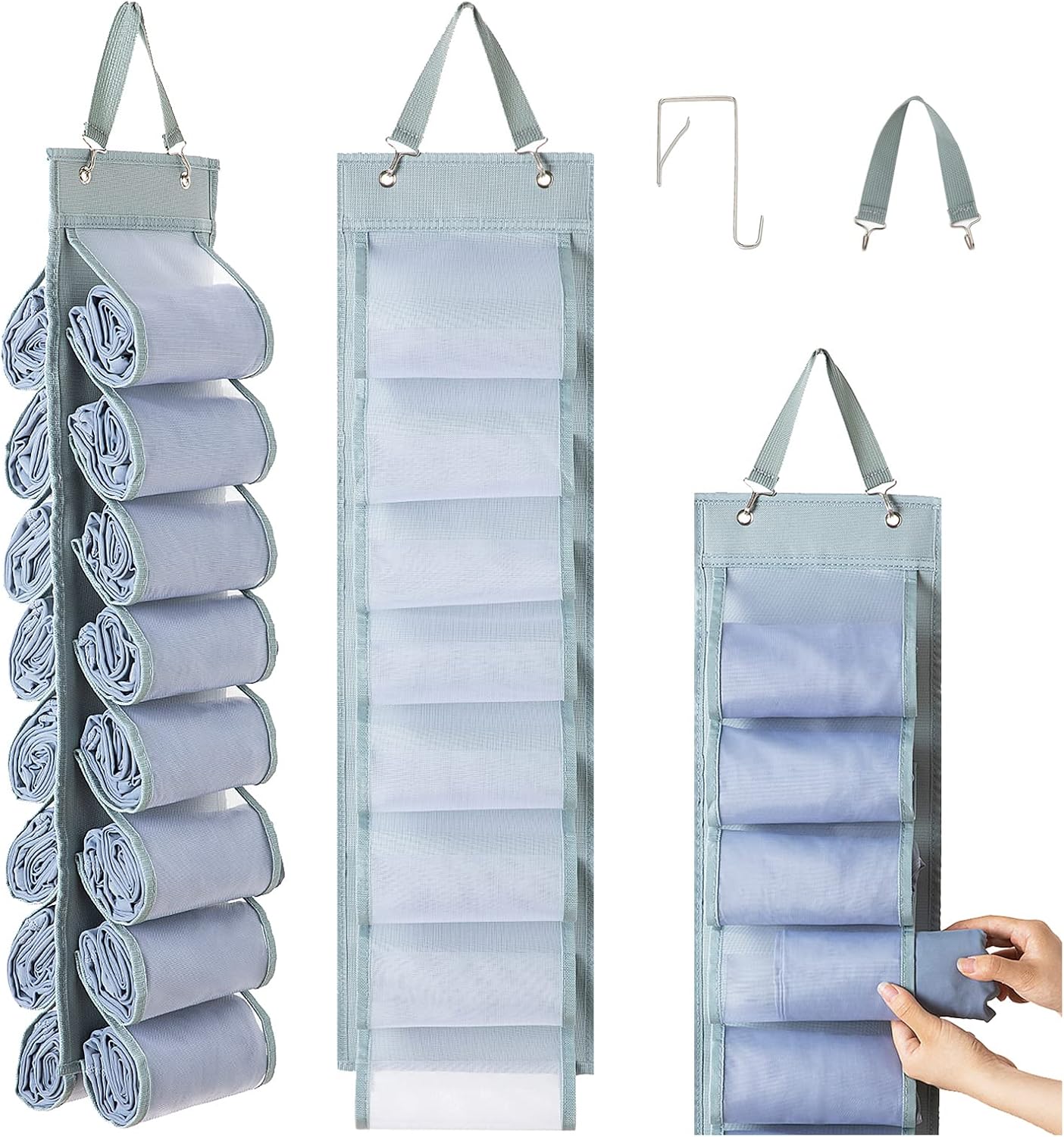 16-Roll Legging & T-Shirt Organizer - Grey