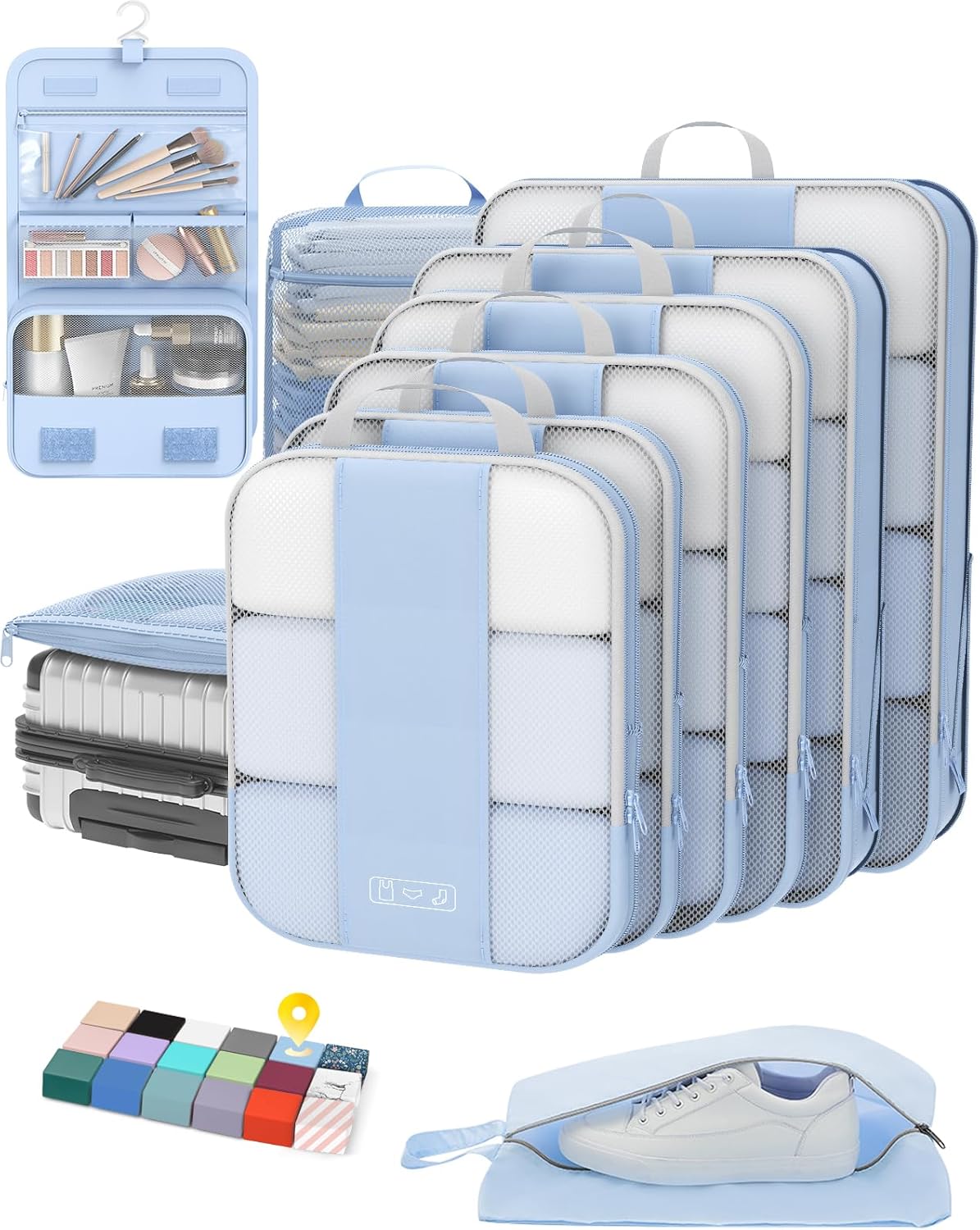 10 Set Compression Packing Cubes for Travel Essentials