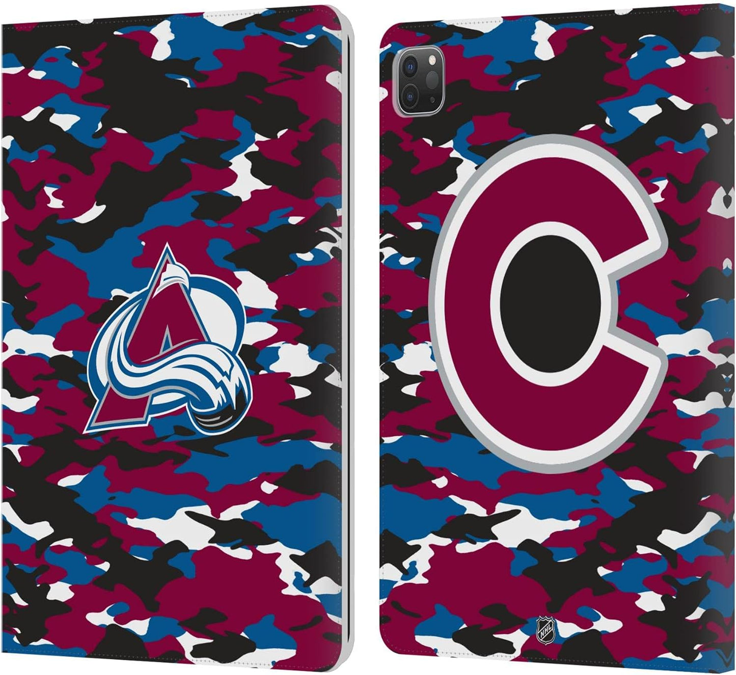 NHL Camouflage Colorado Avalanche Leather Wallet Case for iPad Pro