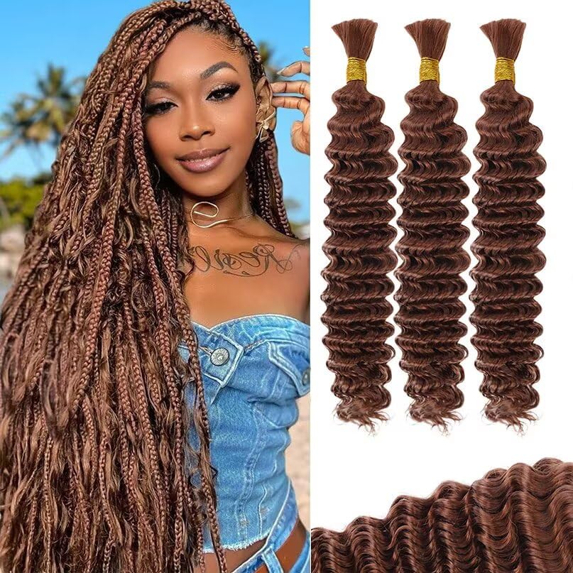 Auburn Brown Human Braiding Hair for Stunning Boho Styles