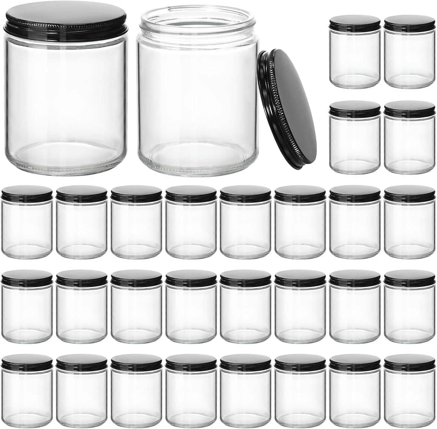 30Pack 8oz Candle Jars with Lids for DIY Candle Making