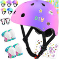 Color Gradient Kids Bike Helmet and Pads Set - Safe, Adjustable Fit