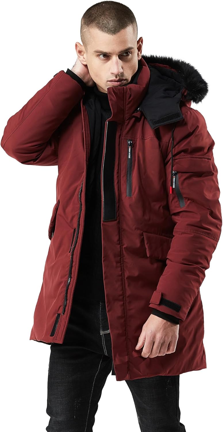 WEEN CHARM Men's Warm Parka Ski Jacket for Extreme Winter Comfort