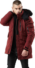 WEEN CHARM Men's Warm Parka Ski Jacket - Insulated Long Winter Coat