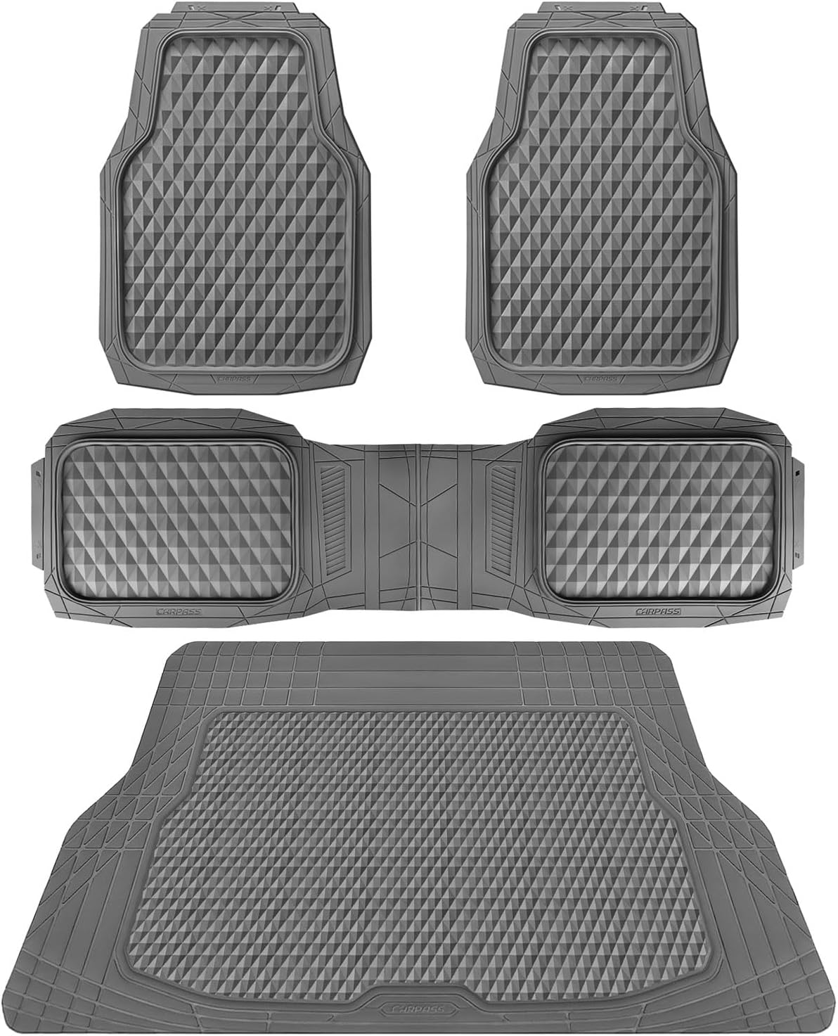 CAR PASS Heavy Duty Rubber Car Floor Mats for All Weather Use