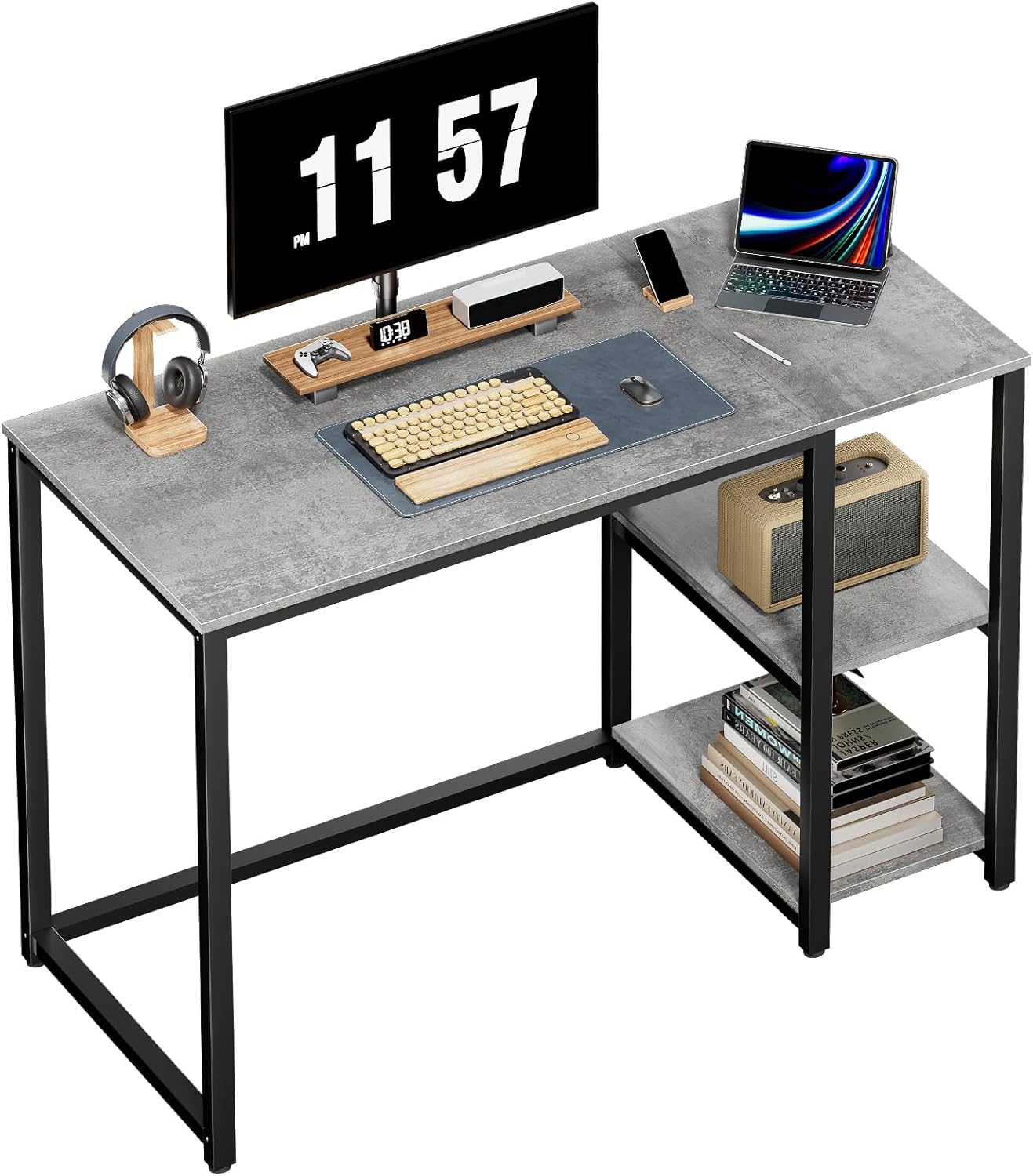 SINPAID 40 Computer Desk - Ample Storage & Sturdy Design