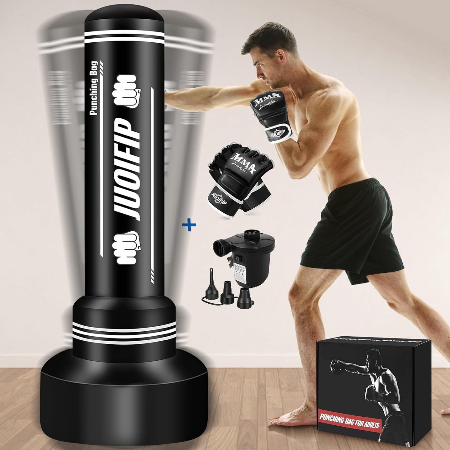 Freestanding Punching Bag Set with Gloves & Pump - YORWHIN