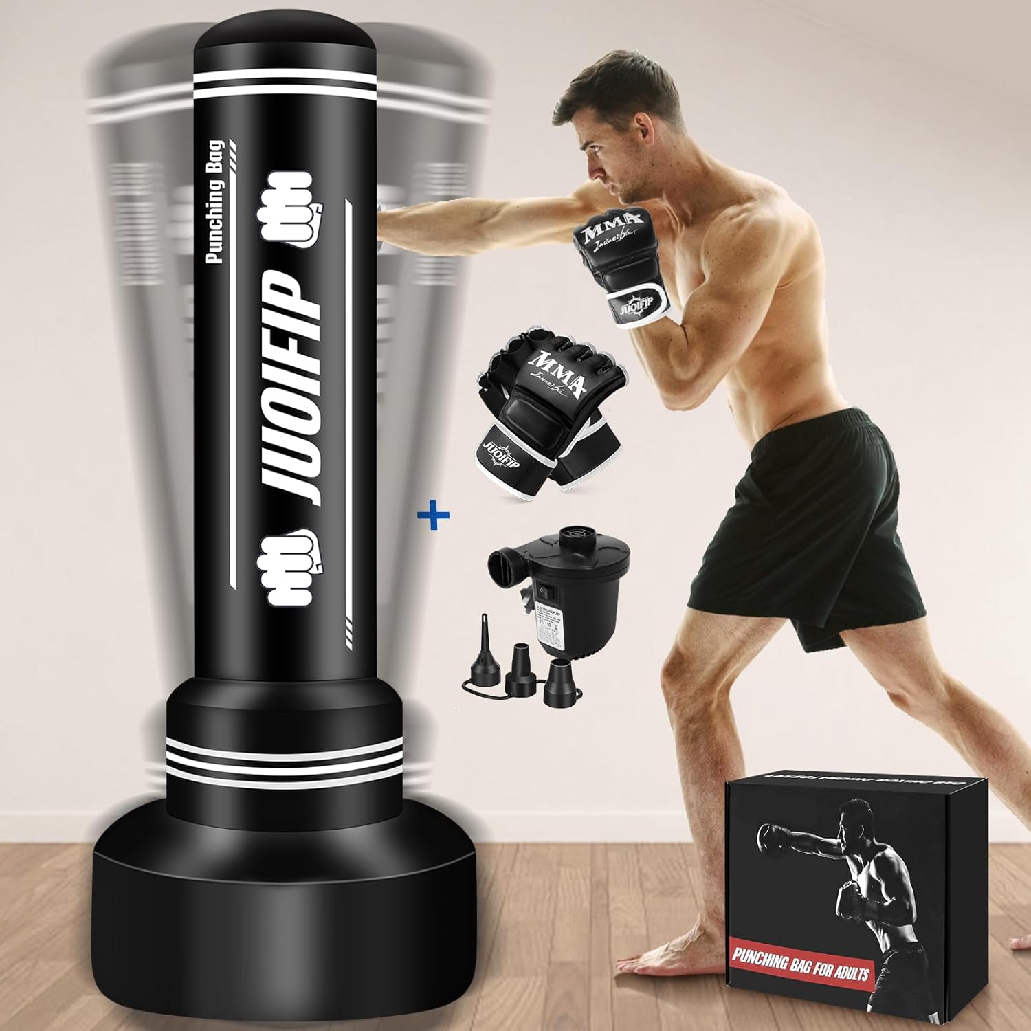 Freestanding Punching Bag Set with Gloves & Pump - YORWHIN
