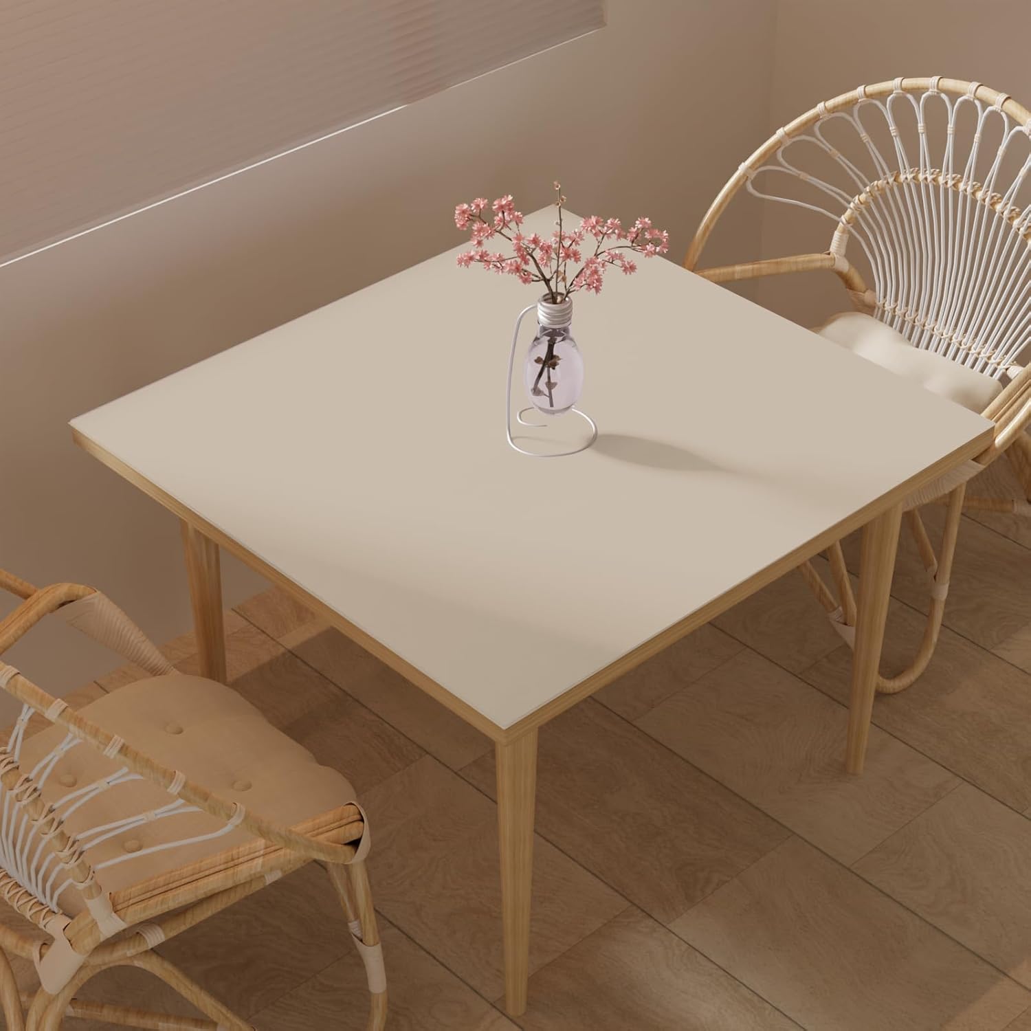 Leather Table Cover Protector for Dining Room Table, 42x42 in
