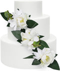 White Magnolia Cake Flowers 3Pcs Pre-made Cake Toppers - Elegant Decor