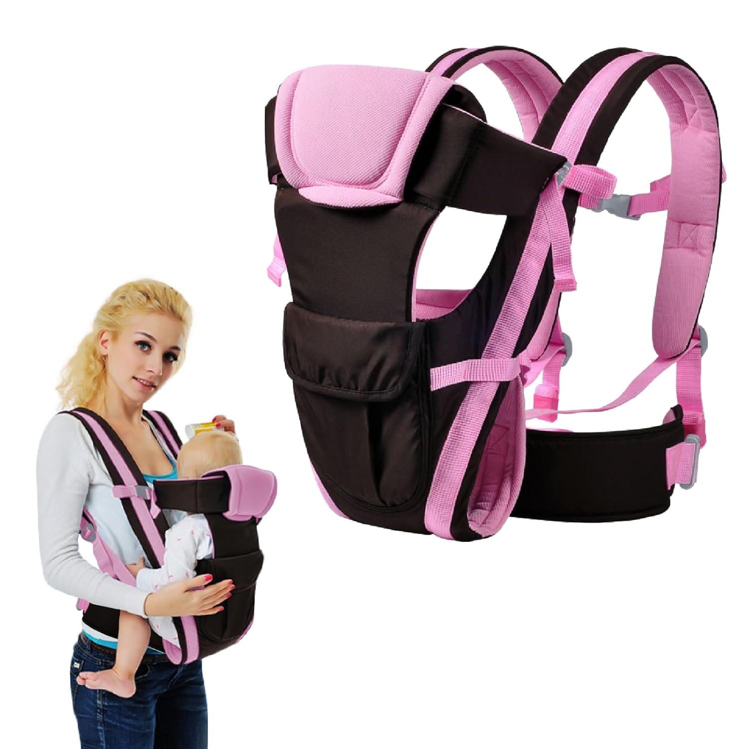 Hands-Free Parenting Baby Wrap - Pink (6-44 lbs)