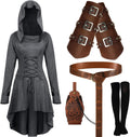 Renaissance Hooded Robe Costume Set - Vintage Medieval Look